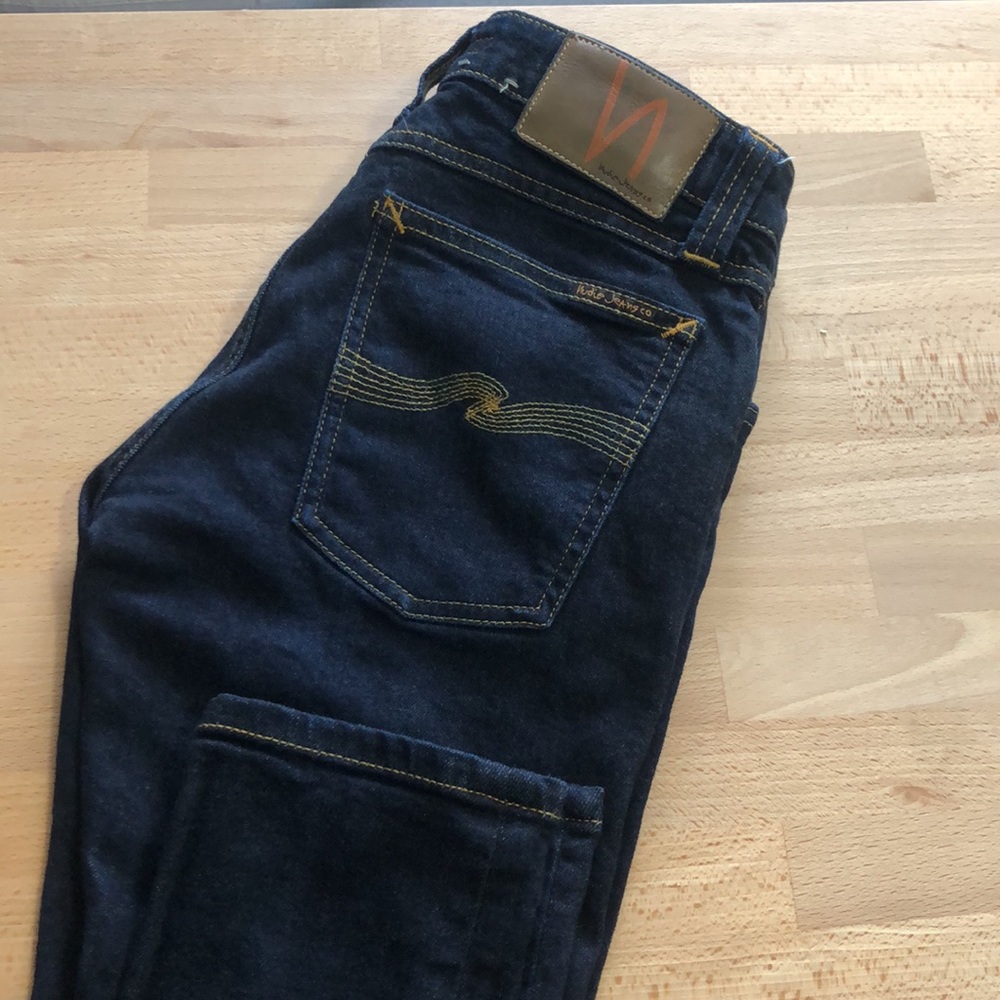 Nudie Skinny Lynn Jeans in dry deep Orange - Picture 4 of 9